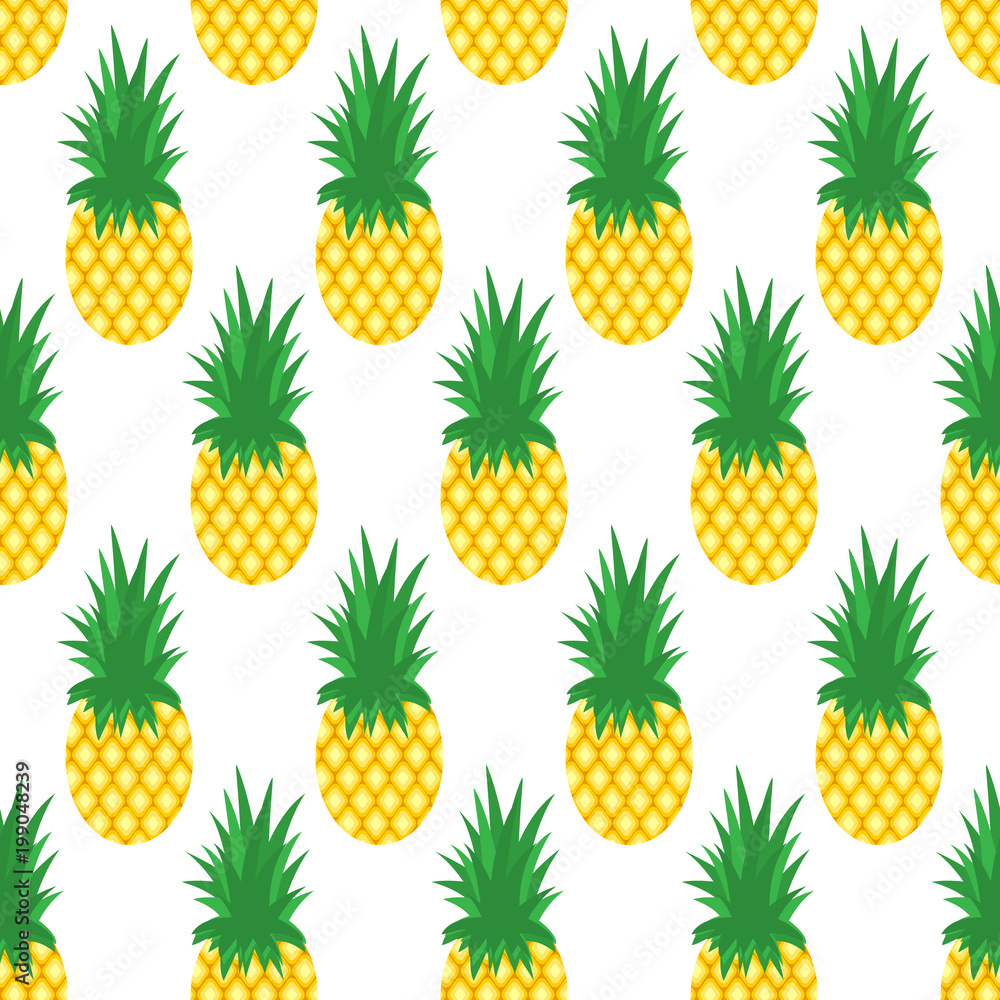 Pineapple background. Seamless pattern with pineapples. Vector illustration Pineapple background. Seamless pattern with pineapples. Vector illustration