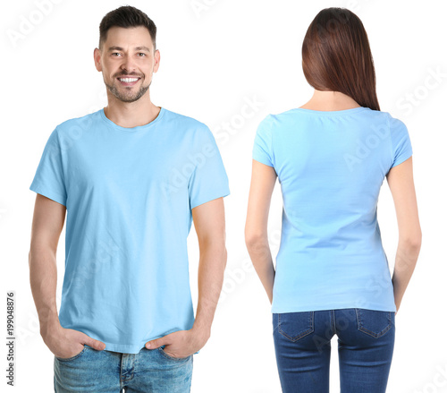 Young people in stylish t-s...