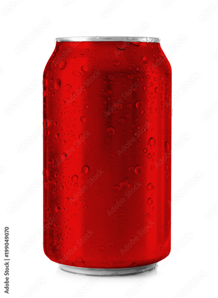 Fototapeta premium Aluminum can on white background