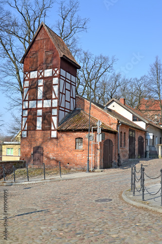 LIDZBARK-VARMINSKI, POLAND. Old building of a mechanical workshop photo