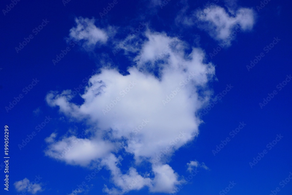 big white cloud on a blue sky on a sunny day big white cloud on a blue sky on a sunny day