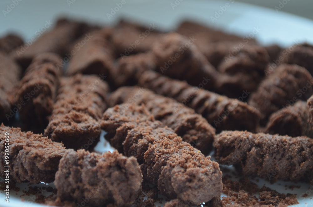 Fototapeta premium A beautiful, sweet dessert lies in a plate