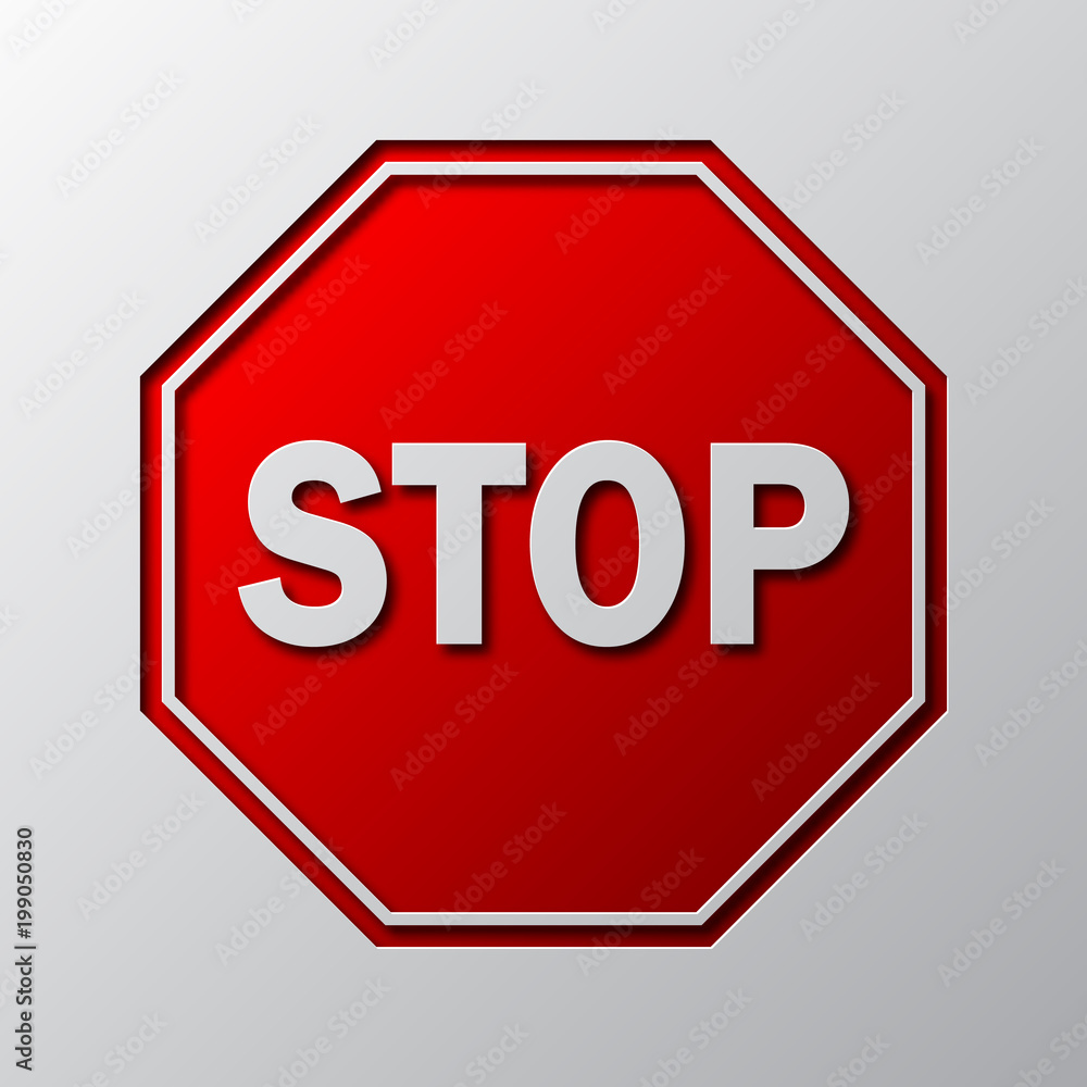 Paper art of the red STOP sign. Vector illustration. Paper art of the red STOP sign. Vector illustration.