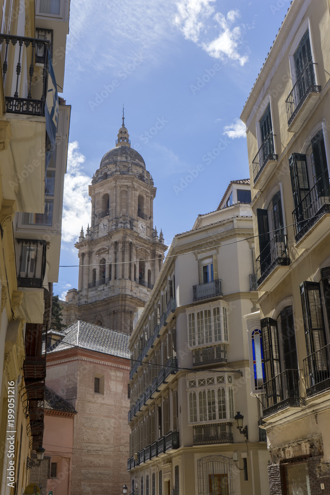 Torre norte de la catedral de Málaga en Andalucía