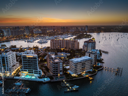 Quadro su tela Aerial Landscape of Sarasota Florida