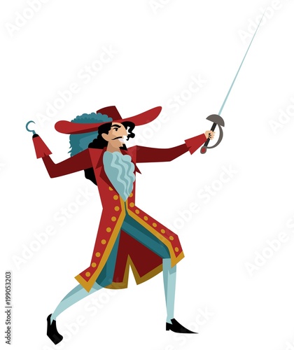 hook captain sailor with sword