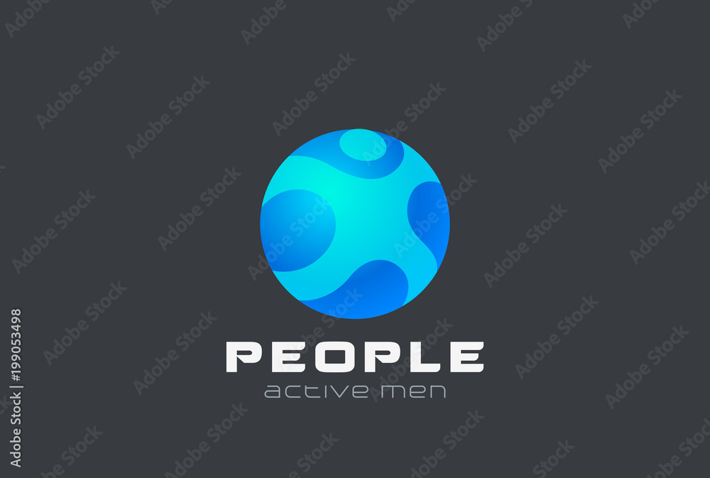 Sphere man digital people generation Logo design Web circle icon Sphere man digital people generation Logo design Web circle icon