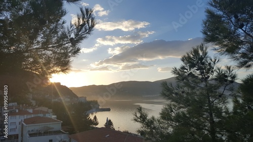 Sunset Clouds And Lake