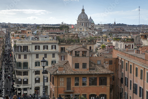 Panoramic view of Rome and St. Peter's Basilica, Italy