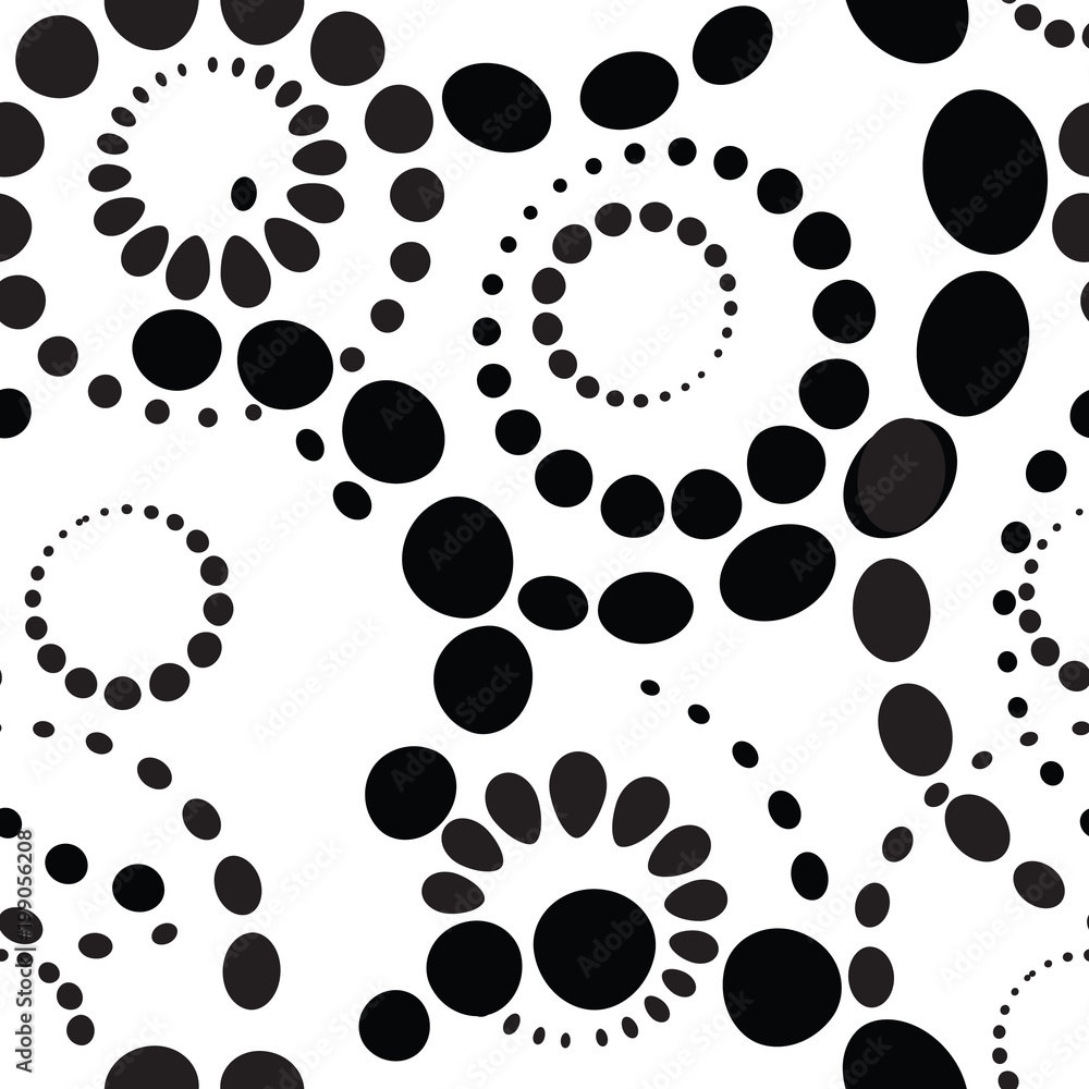 Fototapeta premium Abstract spot seamless pattern. Chaotic round shape circle bubbl