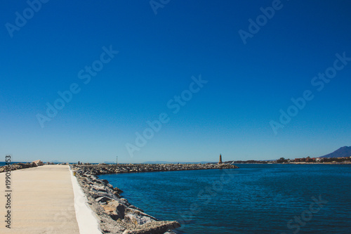 Lighthouse. Lighthouse in Puerto Banus, Marbella, Malaga, Costa del Sol, Spain. Picture taken – 27 march 2018.