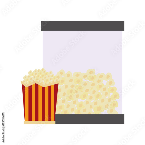 pop corn with dispenser machine vector illustration design