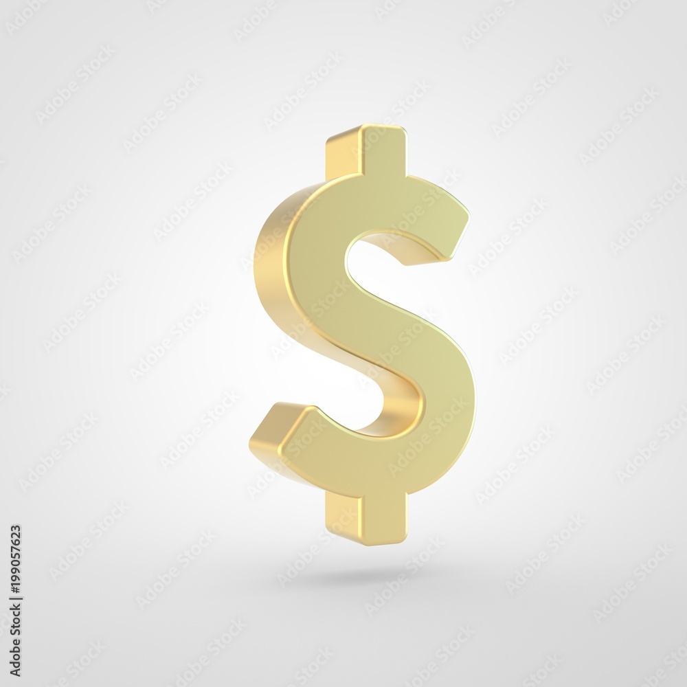 Golden dollar icon isolated on white background. Golden dollar icon isolated on white background.