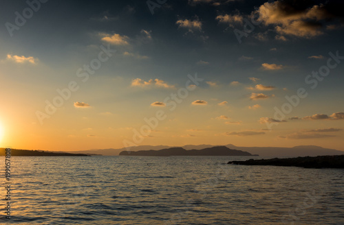 Seascape at dusk  Chania  Crete  Greece