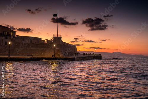 Old Harbor and Seascape, Chania, Crete, Greece