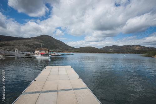 Lake Skinner Reservoir Recreation Area on a Cloudy Day in Temecula, Riverside County, California photo