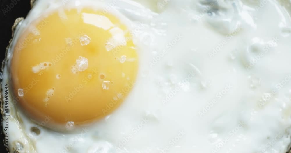 slow motion shot of egg on hot pan slow motion shot of egg on hot pan