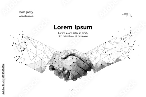 handshake. Blockchain.  vector photo