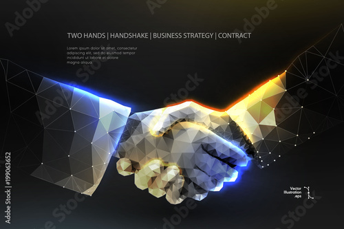 handshake. Blockchain.  vector