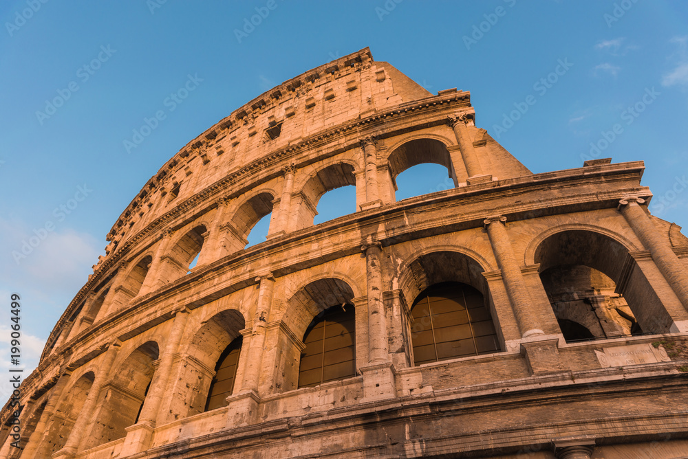 Exterior view of the Colosseum in Rome Italy,
