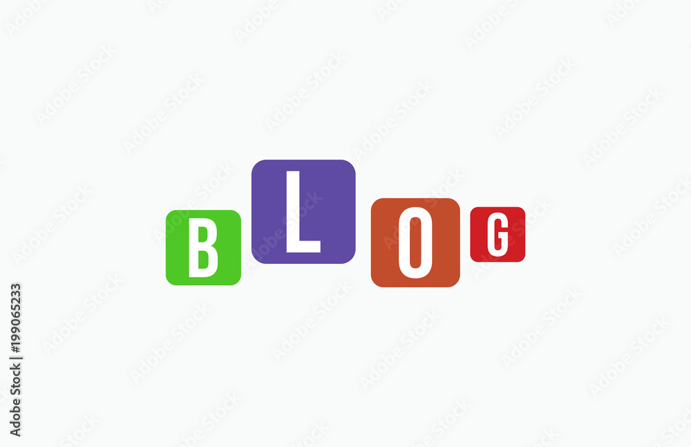 BLOG Letter Word Icon Logo Vector Typography BLOG Letter Word Icon Logo Vector Typography