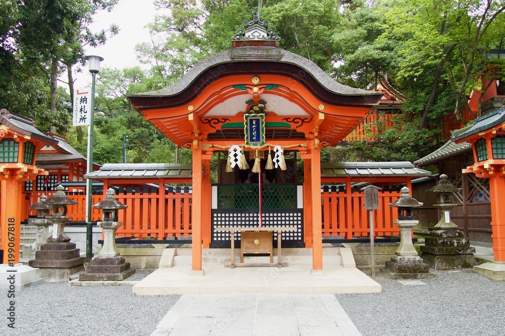 Beautiful famous red Fushimi Inari-taisha, a spiritual ancient buddhist shrine to worship and a religious and sightseeing attraction landmark in Kyoto Japan (Asia) Beautiful famous red Fushimi Inari-taisha, a spiritual ancient buddhist shrine to worship and a religious and sightseeing attraction landmark in Kyoto Japan (Asia)