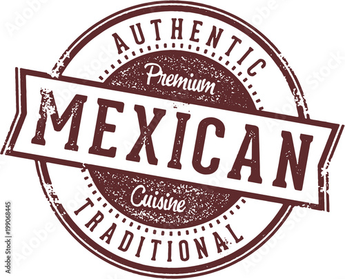 Authentic Mexican Restaurant Menu Stamp