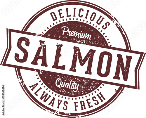 Fresh Salmon Restaurant Menu Stamp