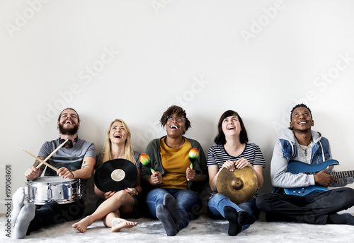 Canvas Print People together enjoying music