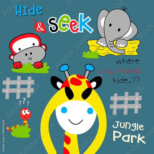 hide and seek cartoon vector