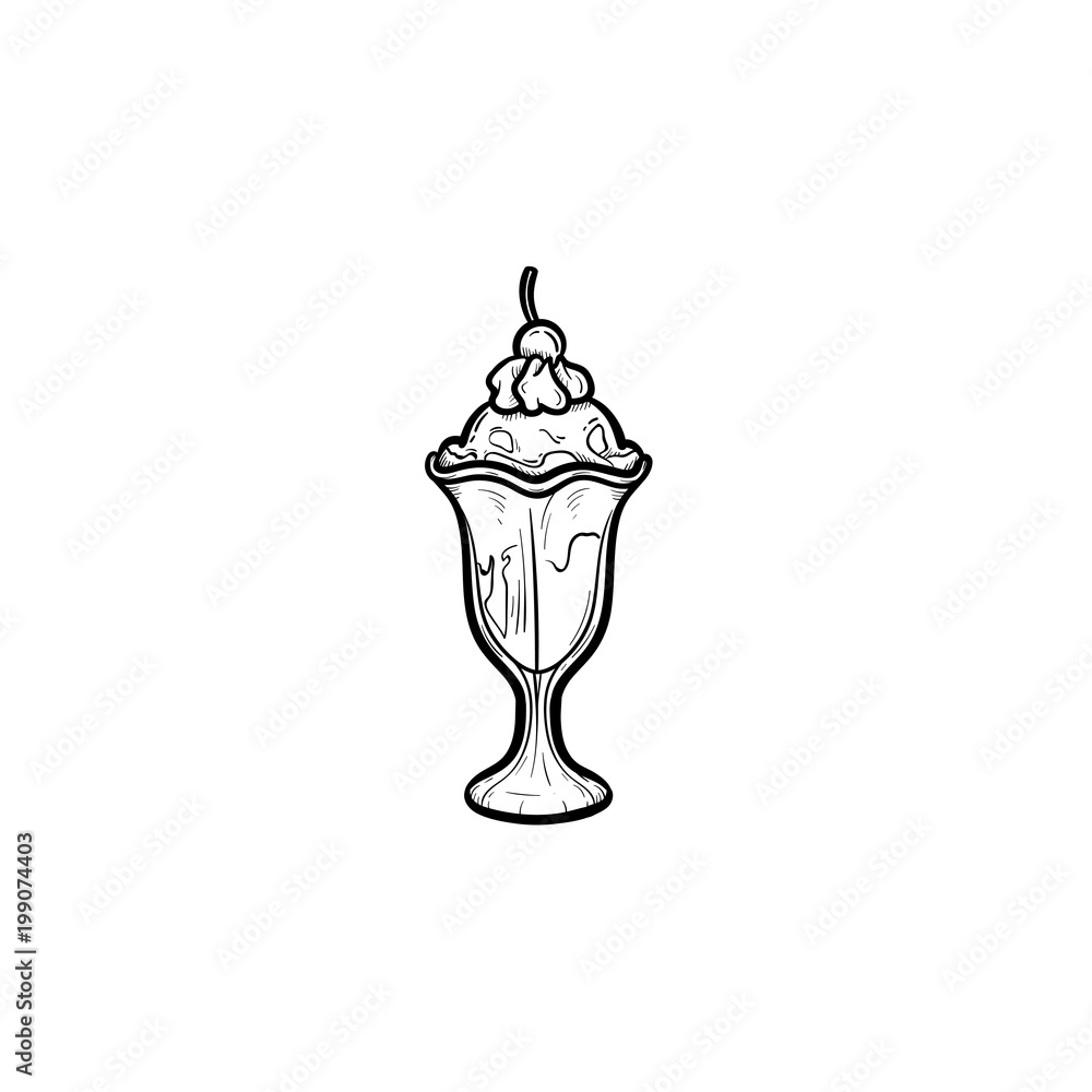 Ice-cream hand drawn outline doodle icon Ice-cream hand drawn outline doodle icon