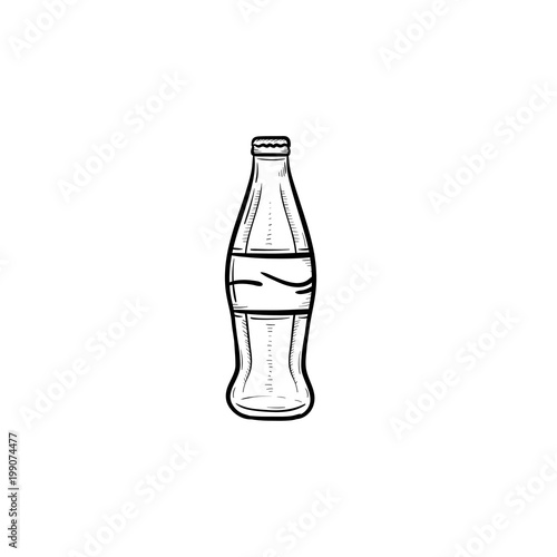Soft drink hand drawn outline doodle icon. Glass bottle of soft drink vector sketch illustration for print, web, mobile and infographics isolated on white background.