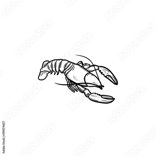 Lobster hand drawn outline doodle icon