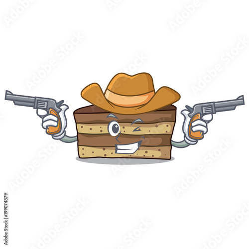 cowboy tiramisu character cartoon style