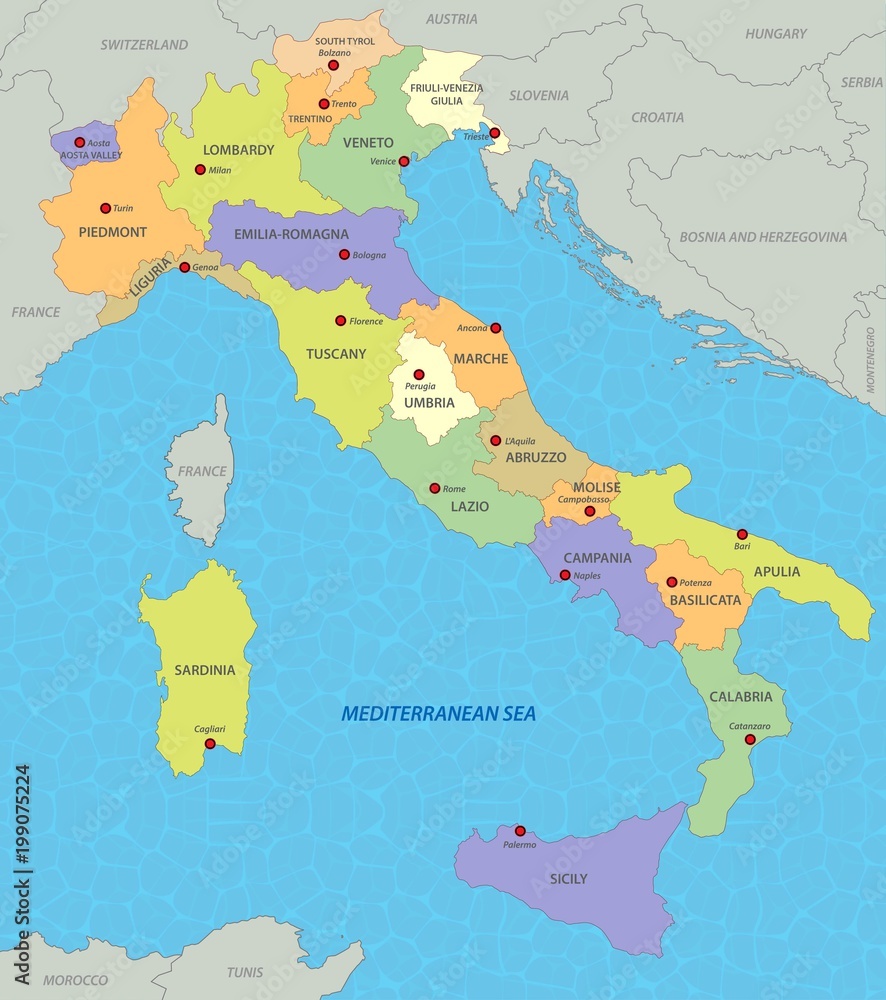Fototapeta premium Map of Italy