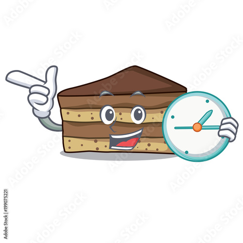 Clock tiramisu character cartoon style