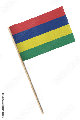 Mauritius Small flag isolated on a white background