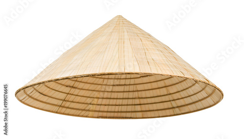 Asian cone hat isolated on white 