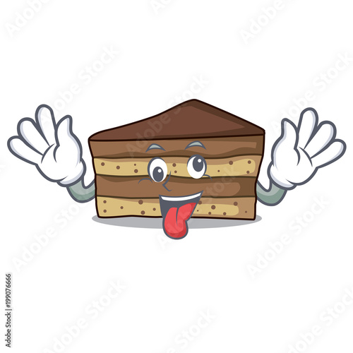 Crazy tiramisu mascot cartoon style
