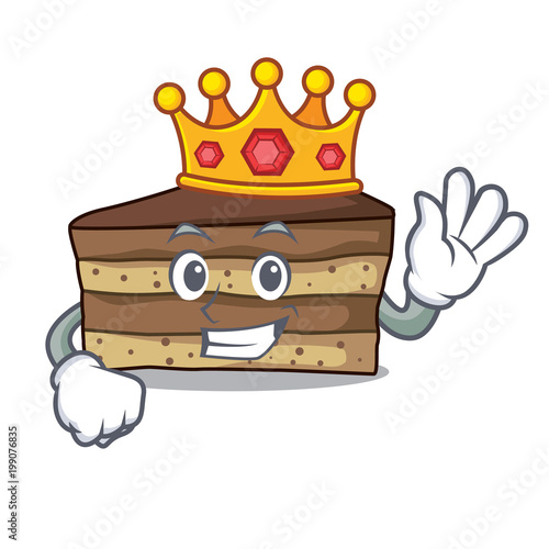 King tiramisu mascot cartoon style
