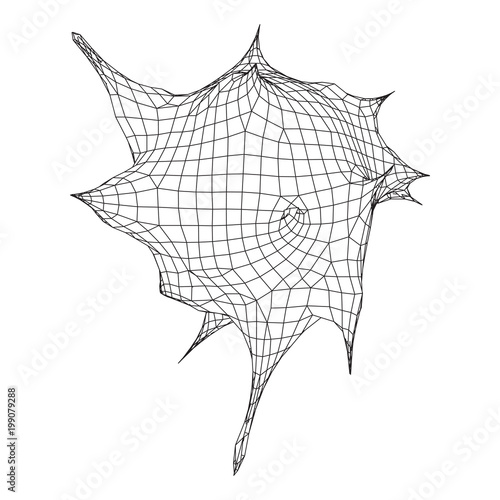 Bacteria virus wireframe mesh model,vector illustration microbe. Bacteria virus or germs microorganism cells under microscope.