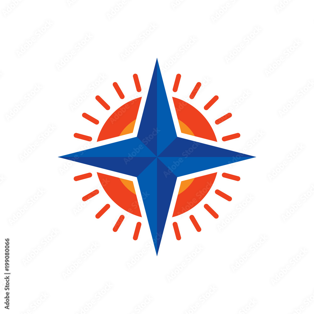 Fototapeta premium Sun Compass Logo Icon Design