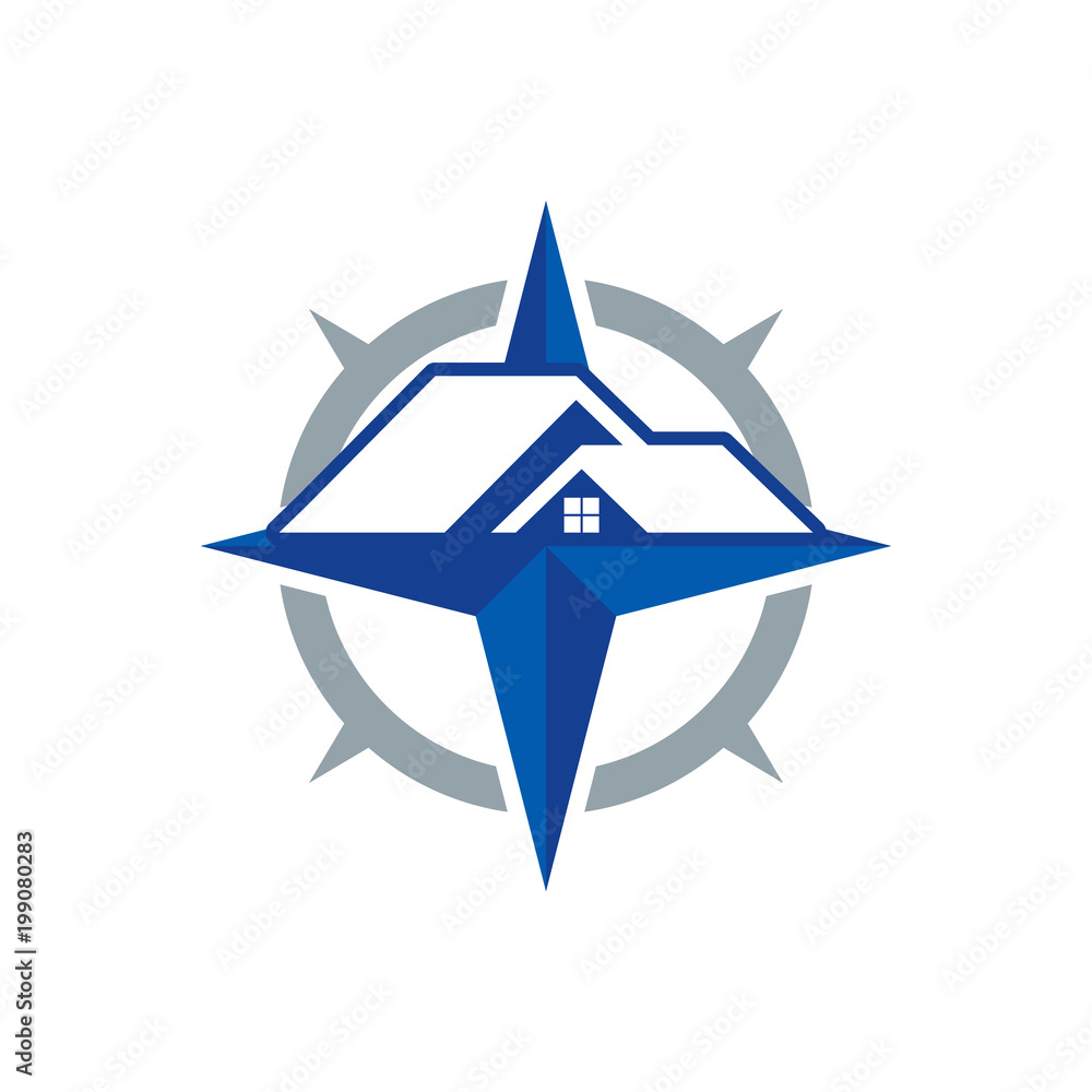 Roof Compass Logo Icon Design Roof Compass Logo Icon Design