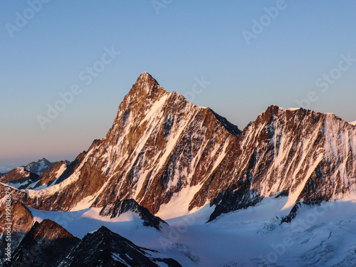 sunrise over an alpine mountain landscape in Switzerland