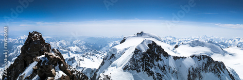 panoramic view of the Bietschhorn as seen form the summit of the Stockhorn photo