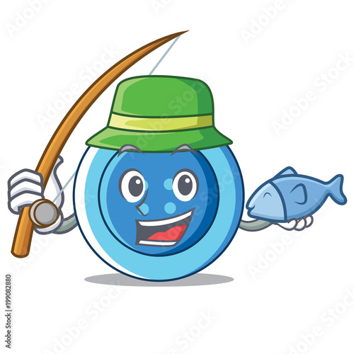 Fishing clothing button character cartoon