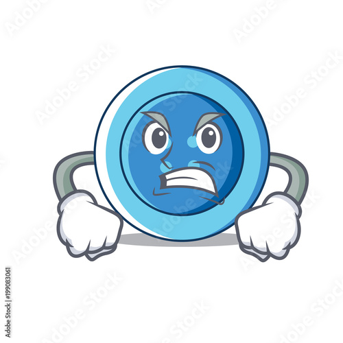 Photo Angry clothing button character cartoon