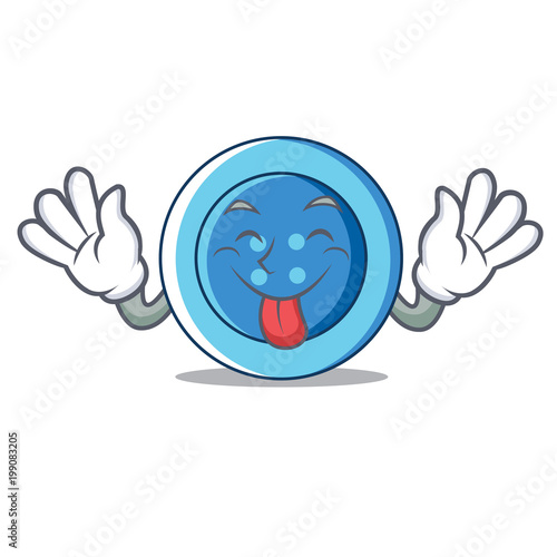 Tongue out clothing button character cartoon