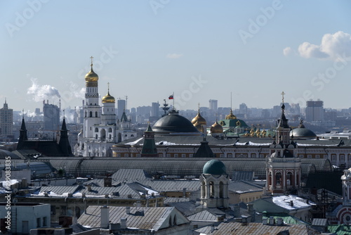 Панорама Московского Кремля с высоты птичьего полета.