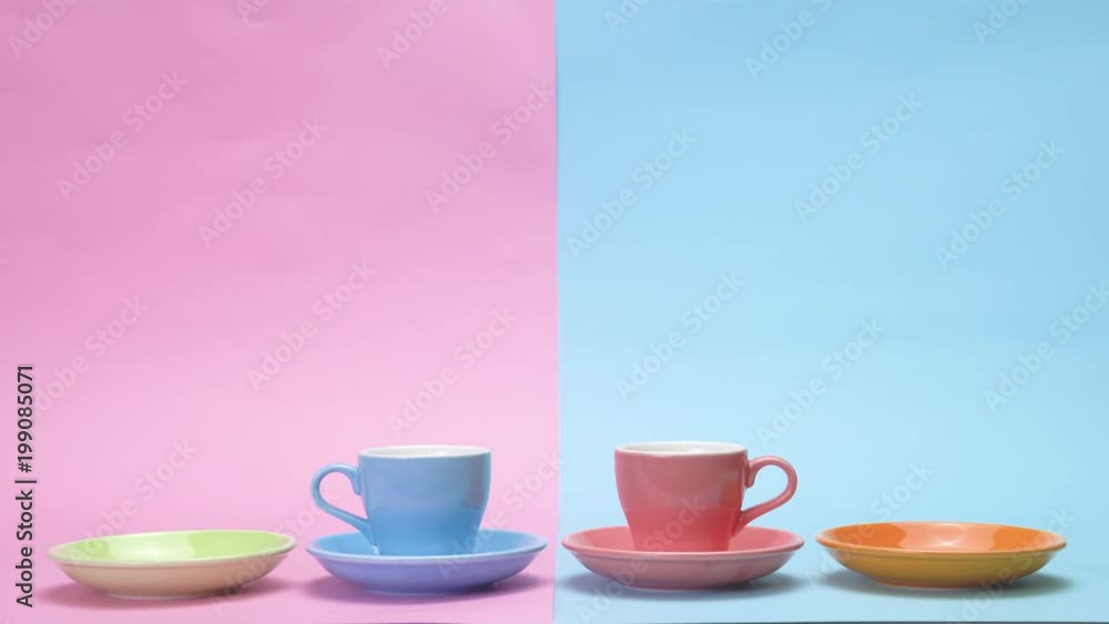 coffee cups disappear from  table and left plates